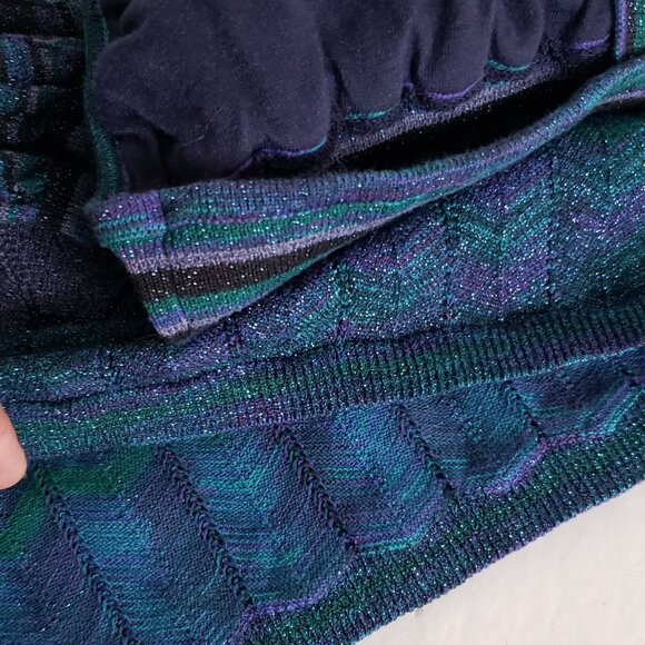 Metallic PEACOCK Halter T-back Sexy Top Clubbing Disco Shimmery Chevron - Picture 12 of 13